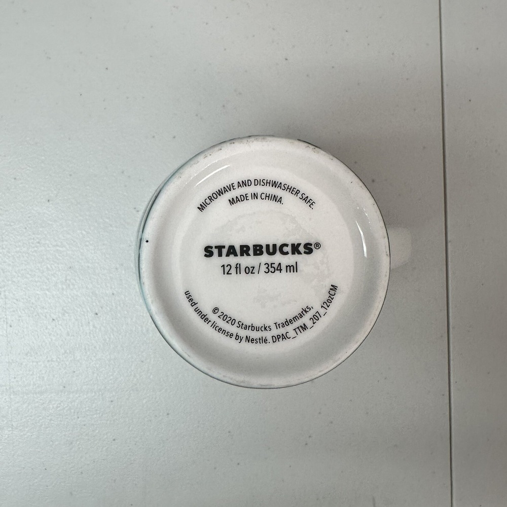 Starbucks 2020 Dark Green Siren Logo Tropical Flowers Coffee Mug Tea Cup 12oz - Picture 6 of 6